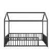 Polibi Montessori Metal House Floor Bed Frame with Full Fence Guardrails - 3 of 4