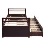 NicBex Twin Size Wooden Upholstered Daybed, Modern Sofa Bed Frame with 2 Drawers and Slat Support for Living Room, Bedroom - 3 of 4