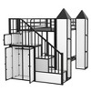 Kumasinova Twin-Over-Twin Metal Castle-Shaped Bunk Bed with Wardrobe & Storage Staircase, Loft Bed Frame with Open Cabinets  for Kids' Bedroom - 4 of 4