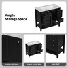 TOBILI 36" Bathroom Vanity without Sink, Cabinet Base Only, One Cabinet and three Drawers, Black - 3 of 4
