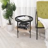 Nordlys etal Side Table with Rattan Storage Modern Design Style Living Room - 2 of 4
