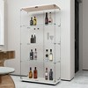 VYNXARIA Tempered Glass Display Cabinet,Storage Cabinet,Door Locks,Adjustable Feet for Uneven Ground,White - 3 of 4