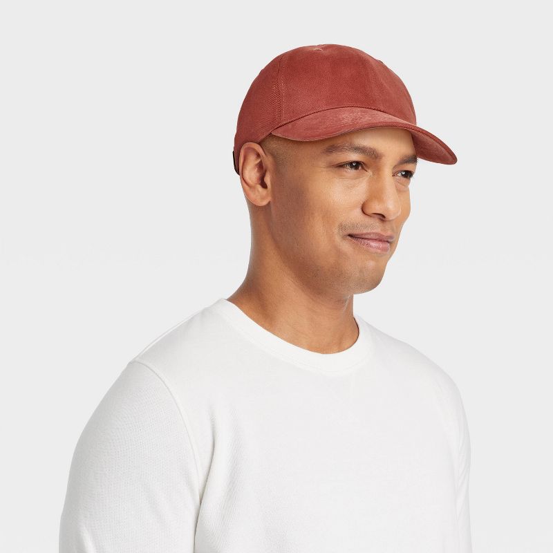 Men&#39;s Cotton Washed 6-Panel Baseball Hat - Goodfellow &#38; Co&#8482; Red, 3 of 6