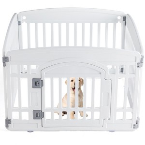 Musment Dog Playpen Safe & Secure Indoor/Outdoor Pet Fence | Folding & Portable | Ideal for Small to Medium Dogs | Easy to Clean - 1 of 4
