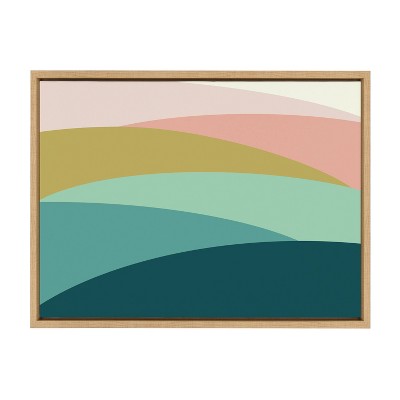 18" x 24" Sylvie Abstract Shapes Landscape Framed Canvas by Apricot and Birch Natural - Kate & Laurel All Things Decor