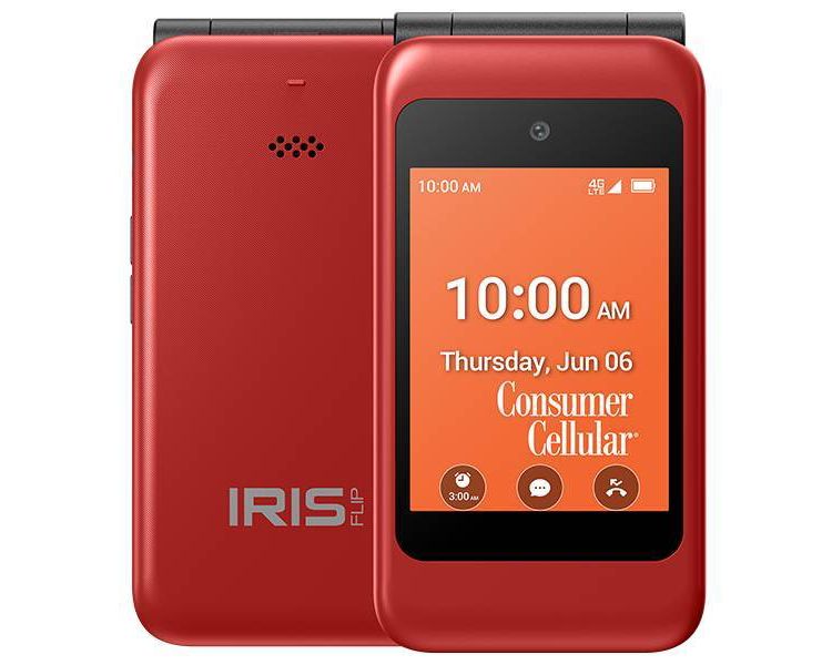 Consumer Cellular Iris Easy Flip (8GB) - Red, 1 of 11