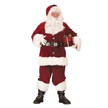 Fun World Mens Super Deluxe Santa Suit Costume - One Size - Red