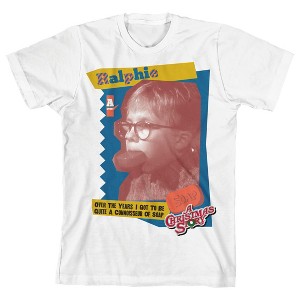 A Christmas Story Ralphie Biting Soap Poster Art Crew Neck Short Sleeve Boy's White T-shirt - 1 of 3