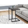 Monarch Specialties Accent Table, C-shaped, End, Side, Snack, Living Room, Bedroom, Grey Laminate, Black Metal, Contemporary, Modern - 2 of 4