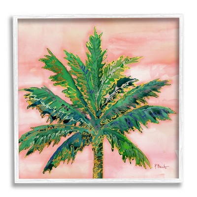 Stupell Industries Modern Glam Outline Palm Tree Framed Giclee Art