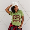 Simply Sage Market Women's Buffalo Plaid Merry Stacked Short Sleeve Graphic Tee - 2 of 3