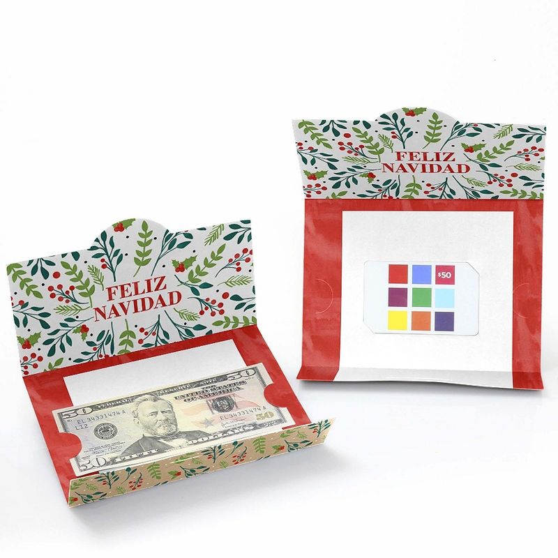 Big Dot of Happiness Feliz Navidad - Holiday and Spanish Christmas Party Money and Gift Card Holders - Set of 8, 2 of 5