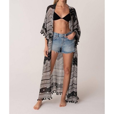 Women's Sheer Boho 3/4 Sleeve Duster - LOVESTITCH