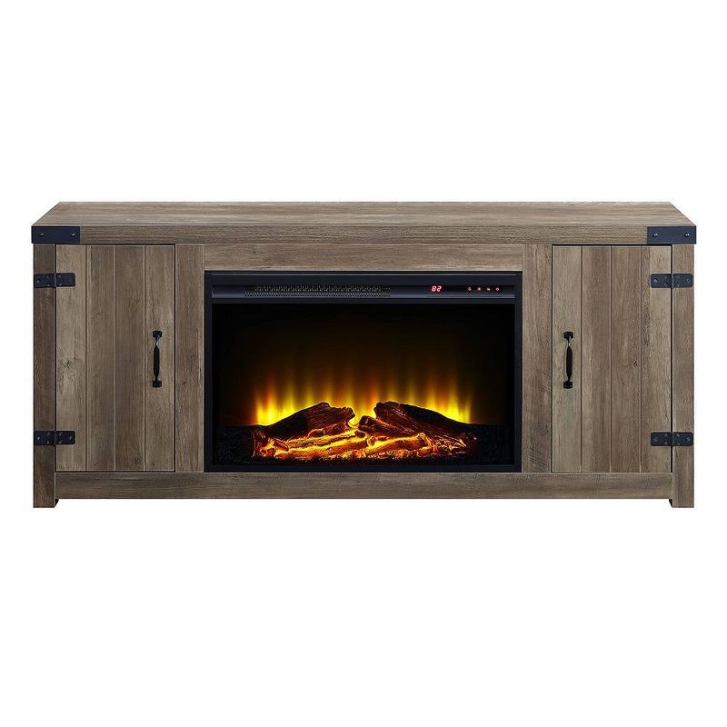 54&#34; Tobias Fireplace Rustic Oak Finish - Acme Furniture, 3 of 7