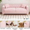 Modern Sofa, 83in Upholstered Velvet Triple Couch, with 2 Pillows, Mid-Century Sofa, Easy Assembly, Sofa Couch for Living Room, Bedroom, Apartment - 3 of 4