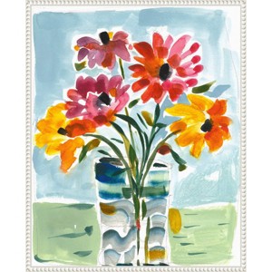 Amanti Art 23"x28" A Floral Gift by Vas Athas Framed Canvas Wall Art Print: Daisy Pattern, Modern Decor, Lithograph - 1 of 4