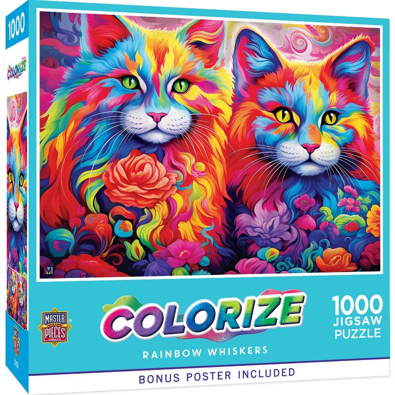 MasterPieces Colorize - Rainbow Whiskers 1000 Piece Jigsaw Puzzle, 2 of 8