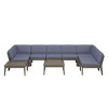Christopher Knight Home Elra Rustic 10 Piece Patio Acacia Wood Slatted Modular Seating Set with Cushions and 2 Coffee Table - 2 of 4
