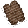 Hastings Home Faux Sheepskin Fur Rug (4x5 feet, Brown) - 2 of 4