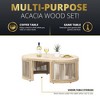Kinger Home Nancy 3-Piece Acacia Wood Patio Furniture Set, Outdoor Patio Sectional Set with Coffee Table - 3 of 4