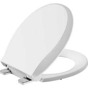 Whizmax Toilet Seat with Slow Soft Close - Easy to Install and Clean, Never Loosens - Fits Most Elongated - 1 of 4