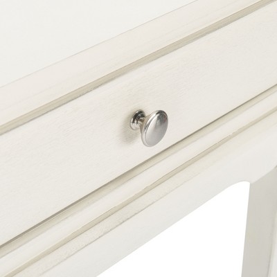 Distressed White French Country 2-Drawer Console Table