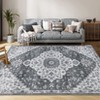 Machine Washable Area Rug – Non-Slip, Non-Shedding Low Pile Vintage Oriental Medallion Floral Printed Carpet - 2 of 4
