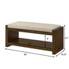 Accent Bench with Lower Shelf Shoe Rack, Padded Seating Bench, Modern Compact Bed End Bench with Storage - 2 of 4