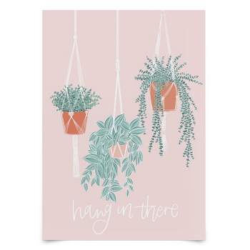Americanflat Botanical Farmhouse Wall Art Room Decor - Hang In There Plants by Elyse Burns