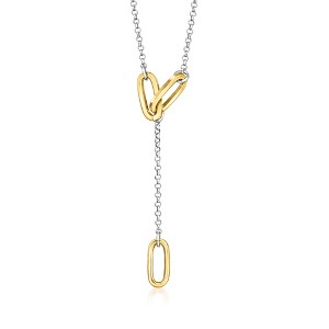 Pure Collection by Ross-Simons Italian 18kt Gold Vermeil and Sterling Silver Oval-Link Y-Necklace Size 16 - 1 of 4
