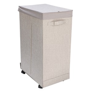 Narrow Collapsible Laundry Hamper with Liner and Lid - 1 of 4