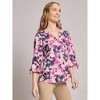 Jones New York Plus Size V-Neck Print Tie-Sleeve Blouse - 2 of 3