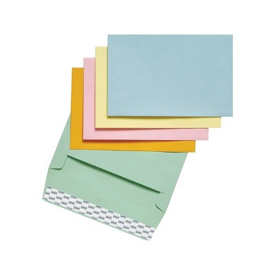 Staples EasyClose Invitation Envelopes 5.75" x 8.75" Assorted Colors 100/BX 394065/19192