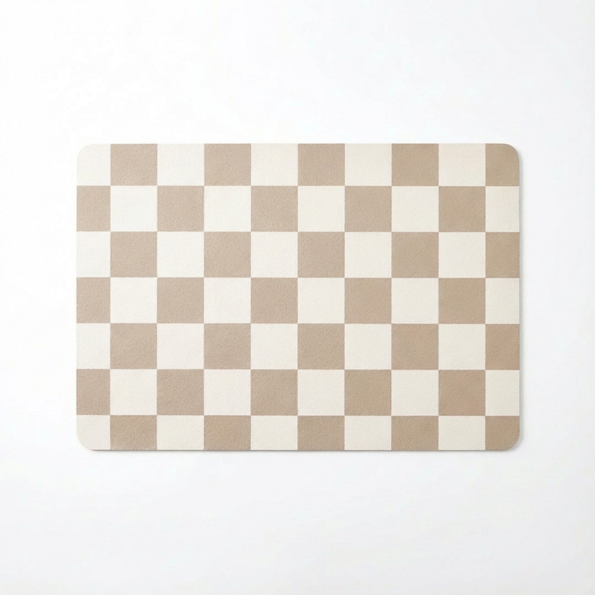 Alilang Checkered Kitchen Sink Faucet Splash Guard Mat Absorbent Countertop Protector 2 Pack Set - Khaki