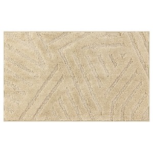 Unique Bargains Bathroom Non-Slip Geometric Soft Microfiber Washable Floor Mat - 1 of 4