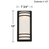 John Timberland Habitat Modern Industrial Outdoor Wall Light Fixtures Set of 2 Black Metal 16" Frosted Glass for Post Exterior Barn Deck - 4 of 4