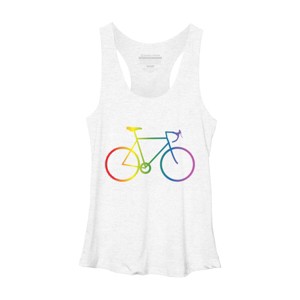 Adult Design By Humans Rainbow Bike Cyclist Pride By Bonganva Racerback Tank Top - 1 of 2