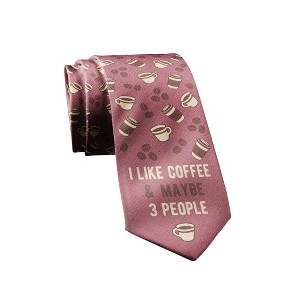 Crazy Dog T-Shirts I Like Coffee And Maybe 3 People Necktie Novelty Ties for Men Coffee Funny Ties for Guys - 1 of 4
