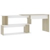 vidaXL Corner Desk White and Sonoma Oak 78.7 in.x19.7 in.x29.9 in. Engineered Wood - 2 of 4