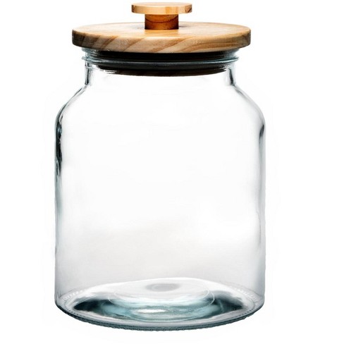 Glass Food Storage Canister With Airtight Cork Lid, Clear Food