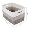 REGALWOVEN Cotton Rope Handcrafted Breathable Odorless Open Storage Bins 15 x 9.8 x 9.1 Inch 1 Pc - 3 of 4