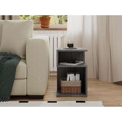 20'' S-Shaped End Table and Bookcase With Open Storage Shelves - Tree City