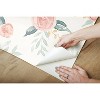 RoomMates Watercolor Roses Magnolia Home Wallpaper: Self-Adhesive Floral, Peelable, Repositionable, 34 Sq Ft Coverage - 3 of 4