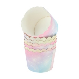 Unique Bargains Small Ombre Galaxy Print Disposable Baking Cups Wood Pulp Paper PE Coating 2.36"x1.77" 50 Pcs - 1 of 4