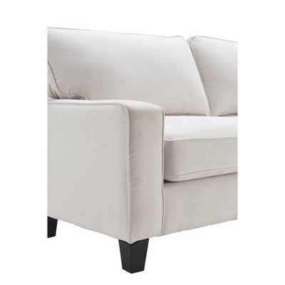 Serta Palisades 61" Cream Microfiber Loveseat with Pillow Back