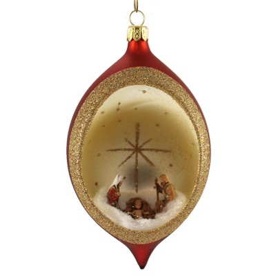 Italian Ornaments 6.0 Inch 80Mm Teardrop Nativity Ornament Italian Religious Tree Ornaments