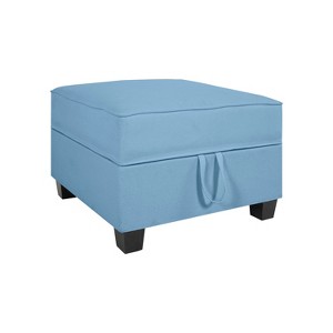 Home Imports Emporium Deluze Linen Ottoman in Robin Egg Blue - 1 of 4