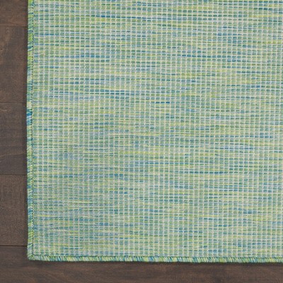 Positano Blue and Green Synthetic 6' x 9' Reversible Rug