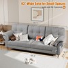 GustoWave 84'' Teddy Velvet Sofas for Living Room with Curved Armrests, Minimalist 3-seater Sofa with Convenient Side Pockets - 2 of 4