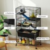Hamster Cage, Small Animal Cage with Deep Tray, Storage Shelf & Wheels, Pet Habitat for Ferret, Guinea Pig Cage, Hedgehog, Chinchilla - 4 of 4